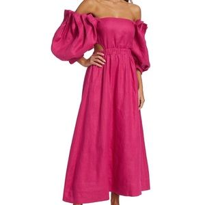 Sovere noble linen off the shoulder dress